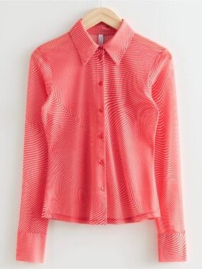 Anthro & Other Stories illusion sheer shirt